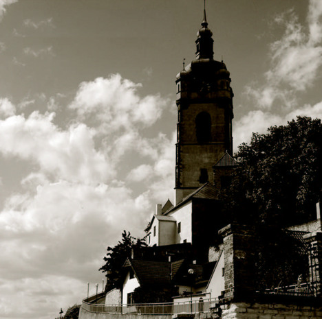 Mělník - gotická věž kostela sv. Petra a Pavla